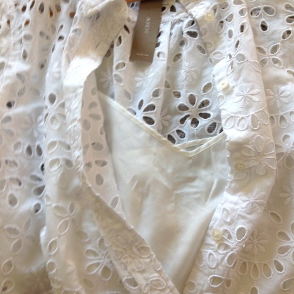 J Crew Classic Fit Eyelet Shirt - Picture 8 of 9